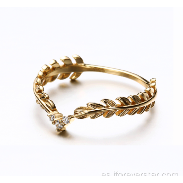 925 Gold Color Women CZ Lady Ring